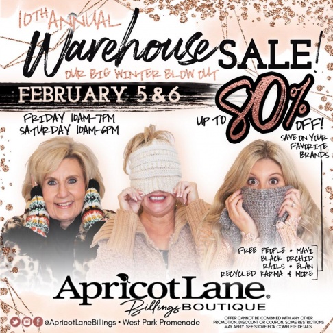 Apricot Lane Boutique Billings 10th Annual Winter Blowout Warehouse Sale